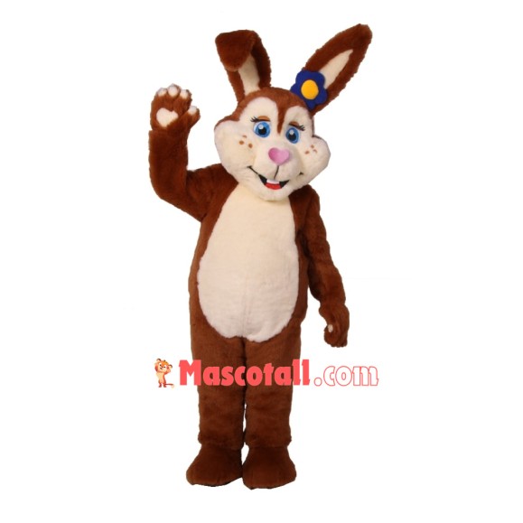 Brown Bunny Girl Mascot Costume