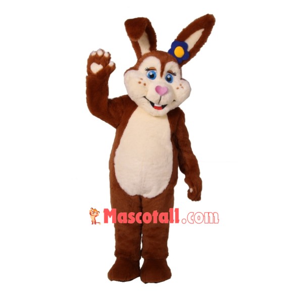 Brown Bunny Girl Mascot Costume