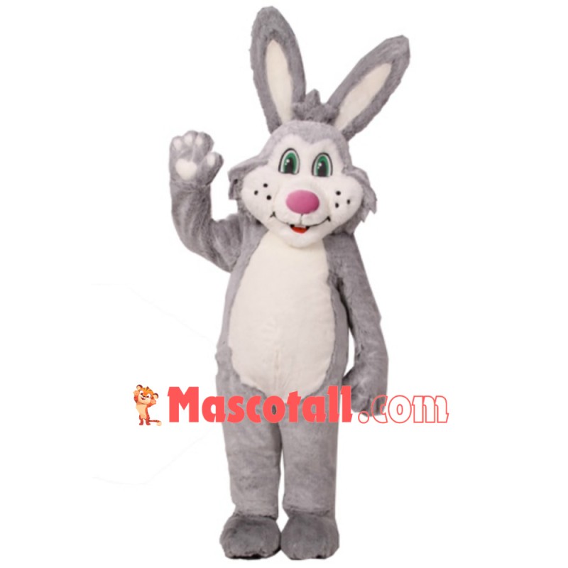 Grey Bunny Girl Mascot Costume