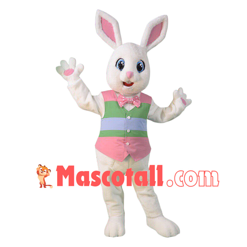 Pink & White Bunny Mascot Costume