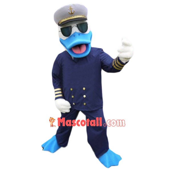 Navy Duck Mascot Costume
