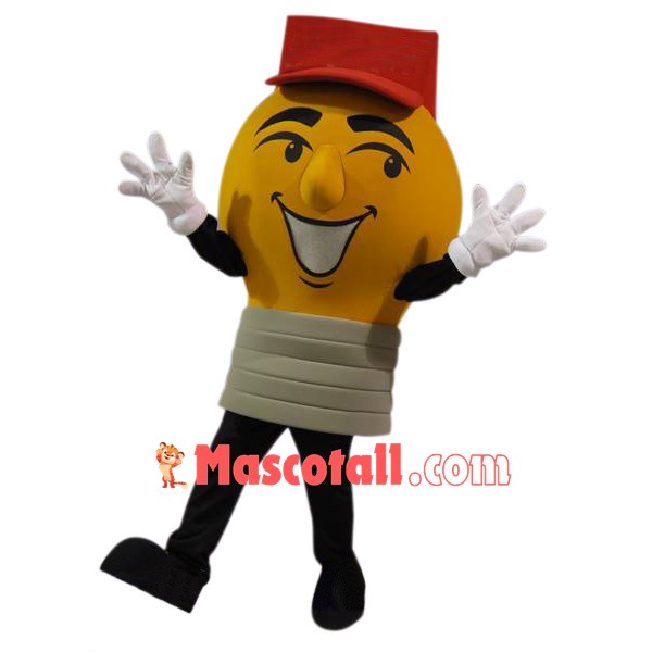 Yellow Light Bulb Mascot Costume