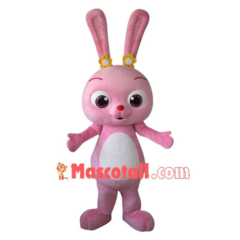 Superb Pink Bunny Mascot Costume