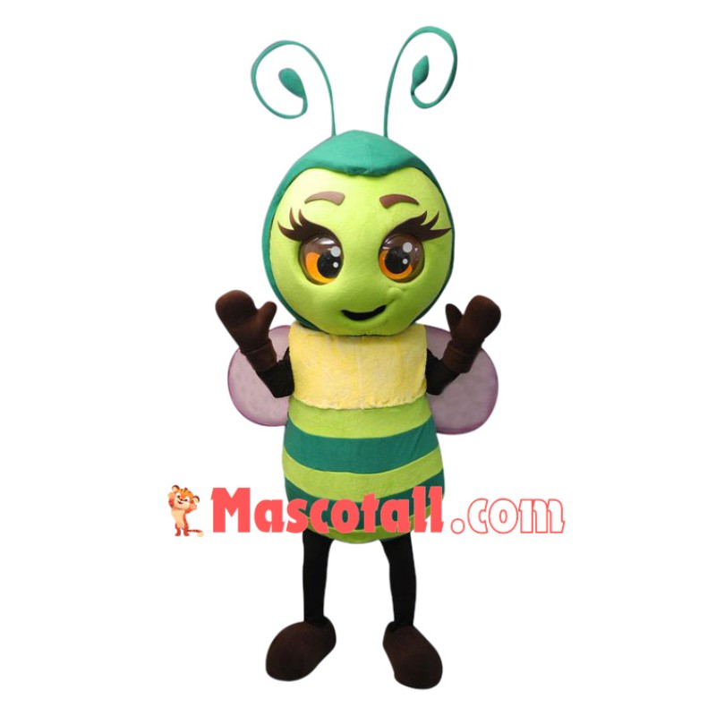 Super Cute Green Bee Mascot Costume
