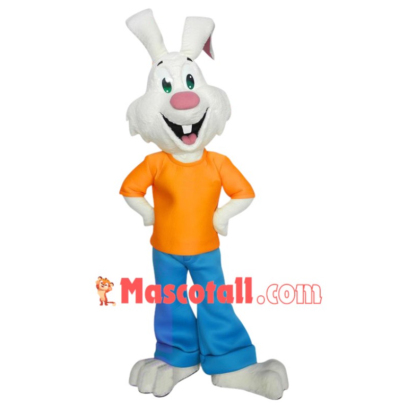 Superb All White Rabbit Mascot Costume