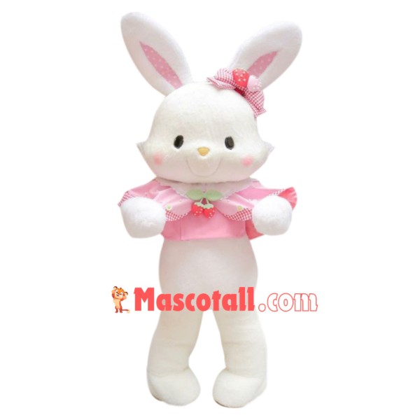 Pink & White Rabbit Mascot Costume