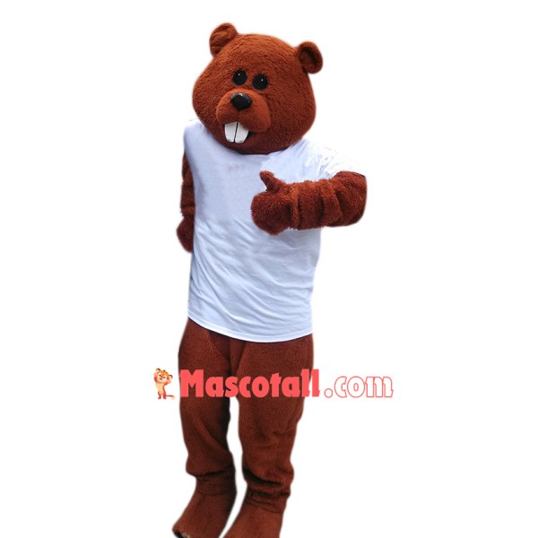 Friendly Realistic Beaver Mascot Costume