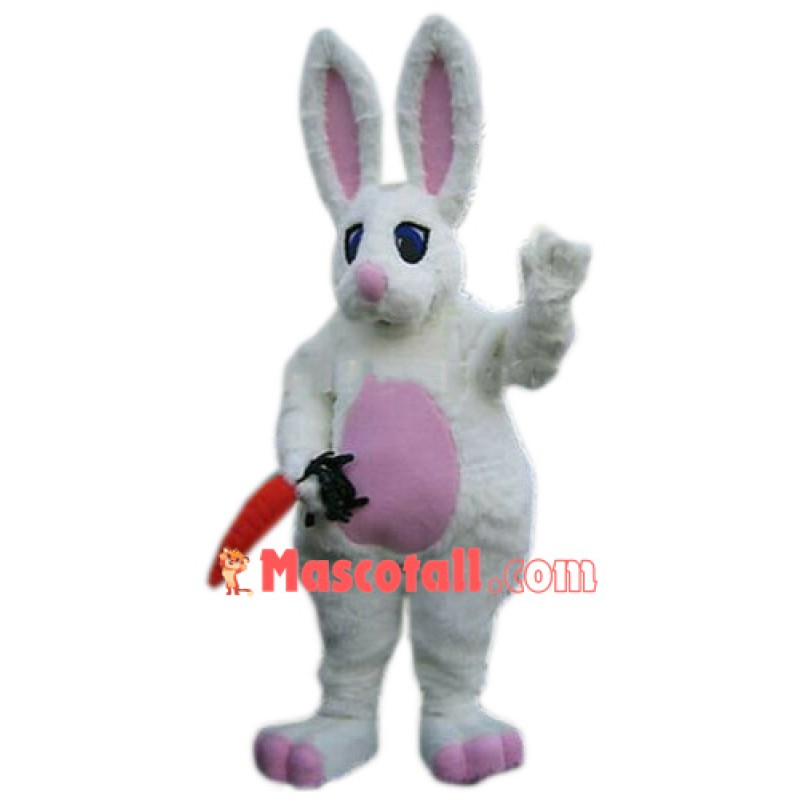 Superb White Easter Bunny Rabbit Mascot Costume