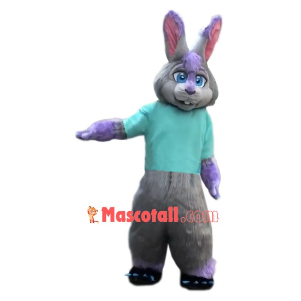 Purple & Grey Rabbit Mascot Costume