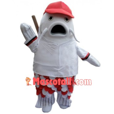 White Fish Mascot Costume