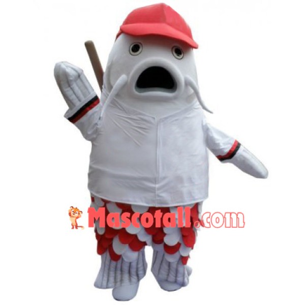White Fish Mascot Costume