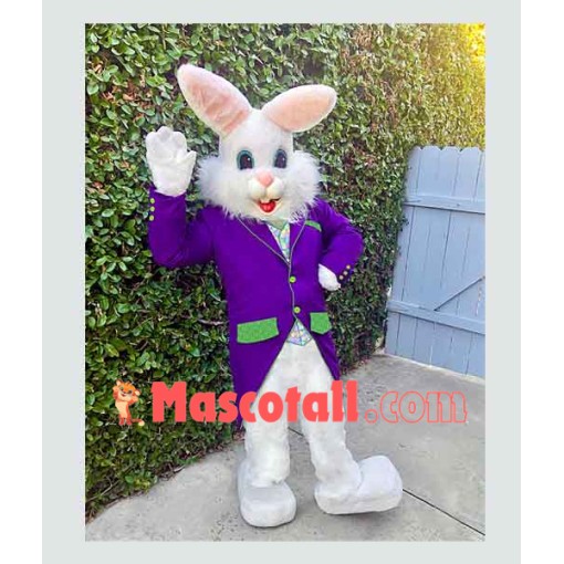 Purple Suit Easter Bunny Mascot Costume