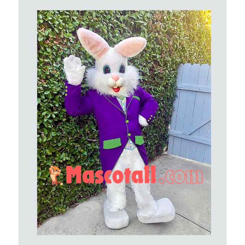 Purple Suit Easter Bunny Mascot Costume