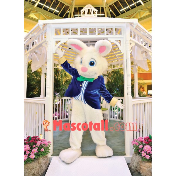 Blue Suit Easter Bunny Mascot Costume