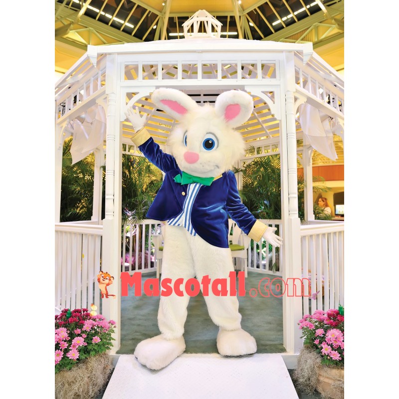 Blue Suit Easter Bunny Mascot Costume