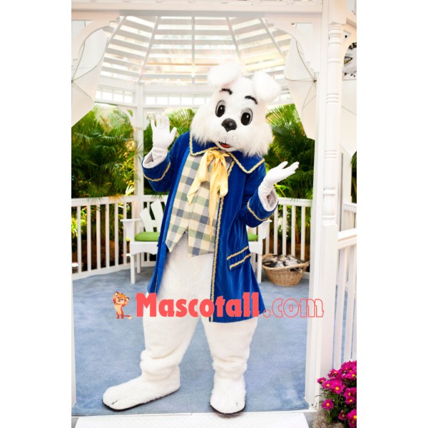 Superb Blue Suit Easter Bunny Mascot Costume
