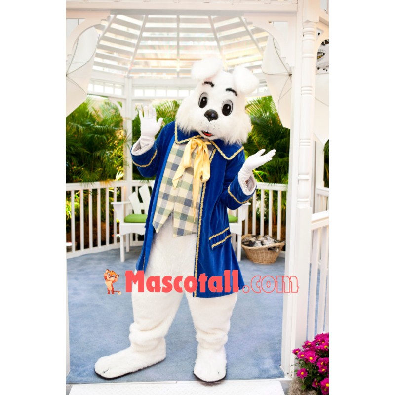 Superb Blue Suit Easter Bunny Mascot Costume