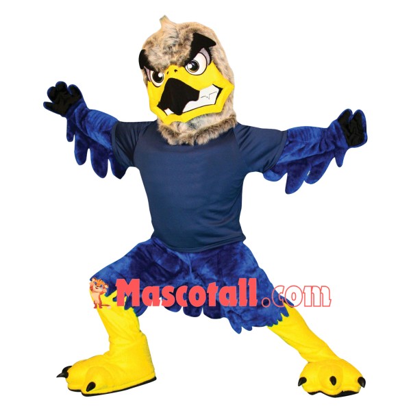 Grey & Blue Fierce Eagle Mascot Costume