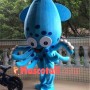 Blue Squid Mascot Costume