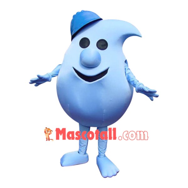 Superb Blue Water Droplet Mascot Costume