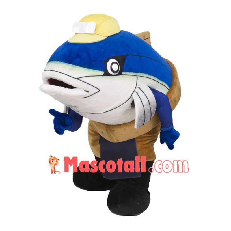 Affordable Blue Fish Mascot Costume