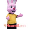 Happy Pink Rabbit Mascot Costume