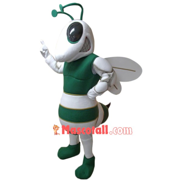 Sport Green & White Bee Mascot Costume