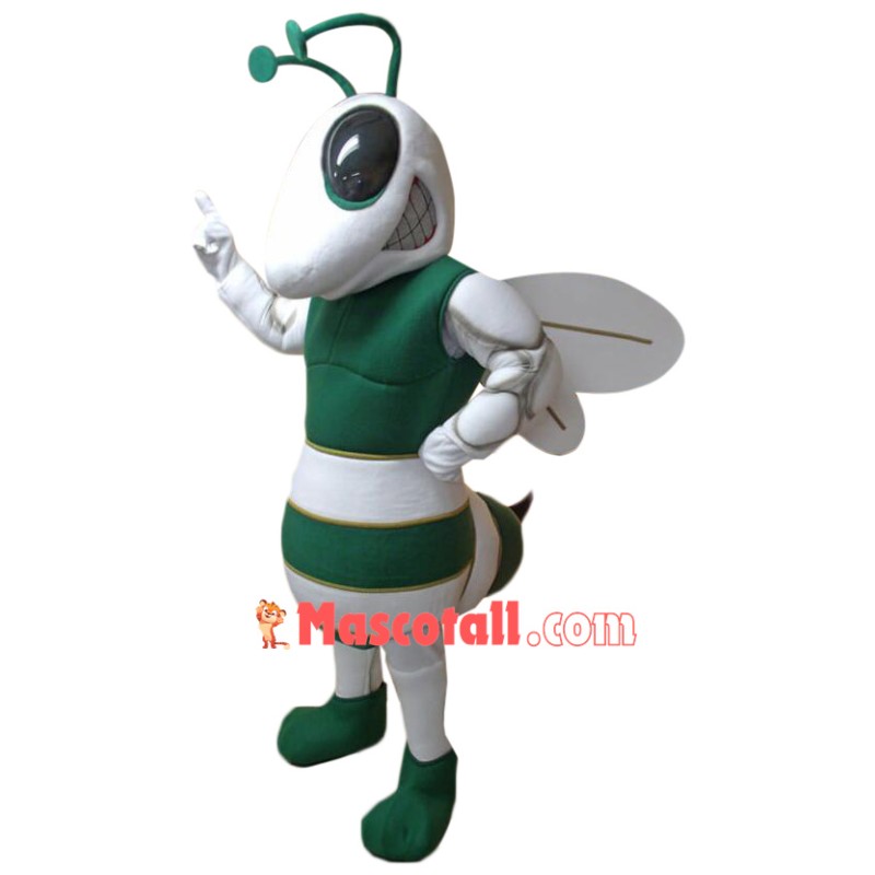 Sport Green & White Bee Mascot Costume