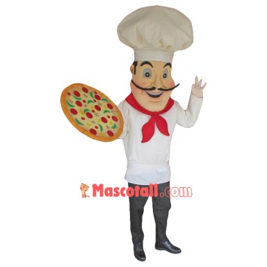 Friendly Pizza Chef Mascot Costume