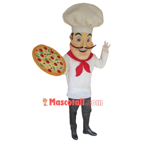 Friendly Pizza Chef Mascot Costume