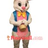 Friendly White Easter Bunny Rabbit Mascot Costume