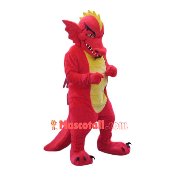 Superb Red Dragon Mascot Costume