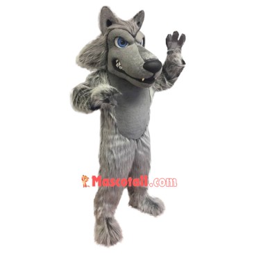Power Fierce Grey Wolf Mascot Costume
