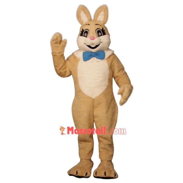 Friendly Brown Easter Bunny Mascot Costume