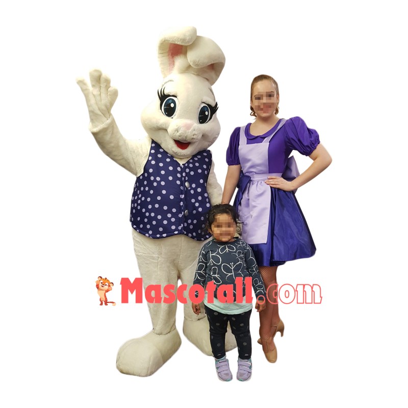 Beautiful White Easter Bunny Mascot Costume