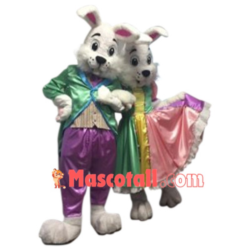 Loving Mr & Mrs Bunny Mascot Costume