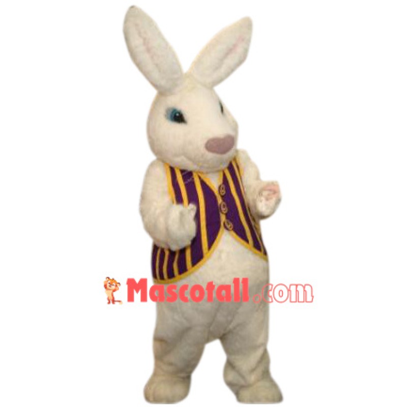 Superb White Easter Bunny Mascot Costume