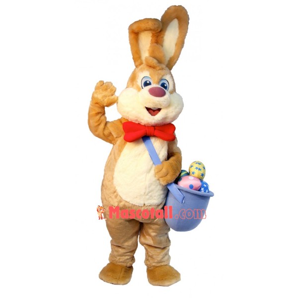 Friendly Brown Bunny Mascot Costume