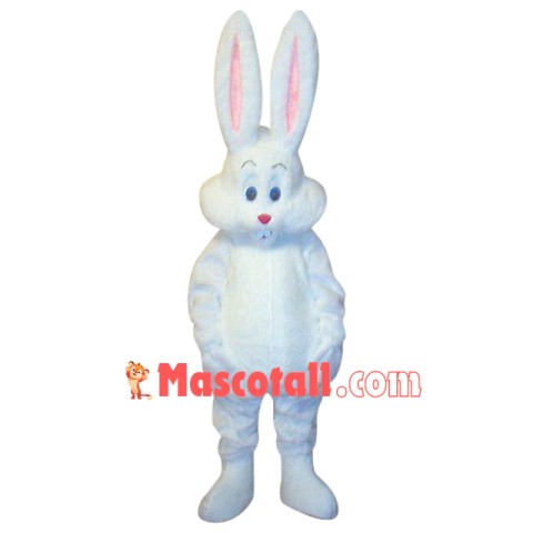 Superb Cute White Easter Bunny Rabbit Mascot Costume