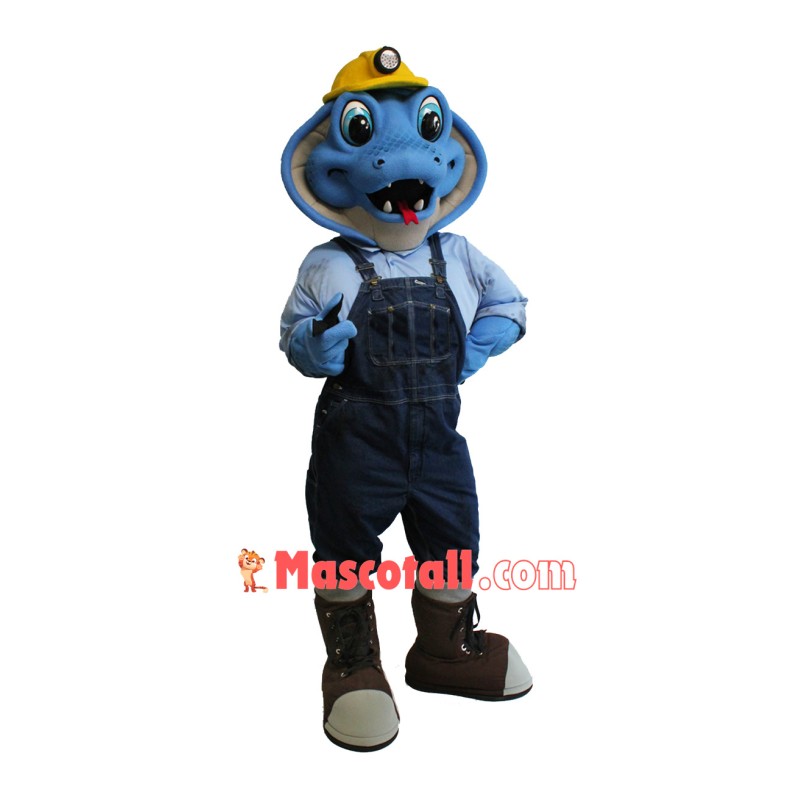 Superb Blue Snake Mascot Costume