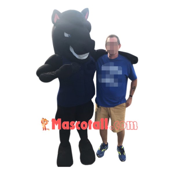 Superb Power Black Horse Mascot Costume
