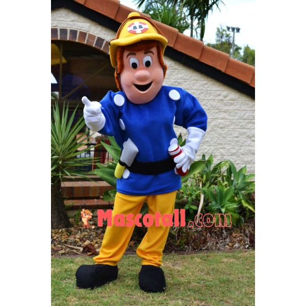Superb Fireman Sam Mascot Costume