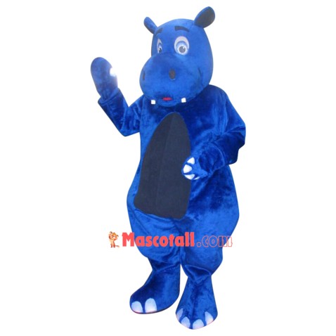 Superb Blue Hippo Mascot Costume