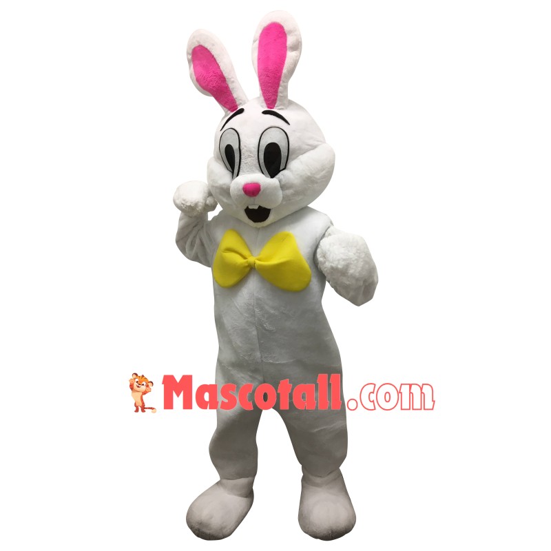 Affordable Happy White Rabbit Mascot Costume