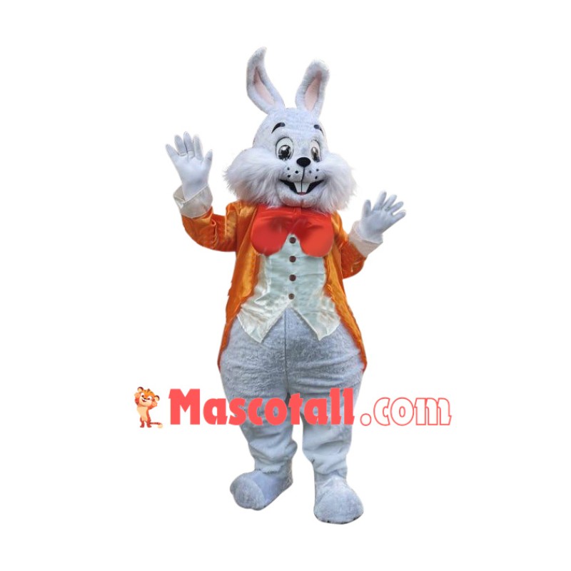 Orange Suit Easter Bunny Mascot Costume