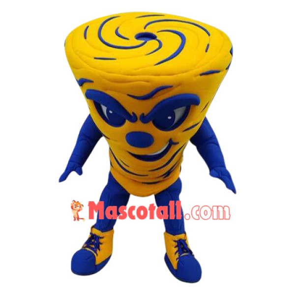 Yellow Power Tornado Mascot Costume