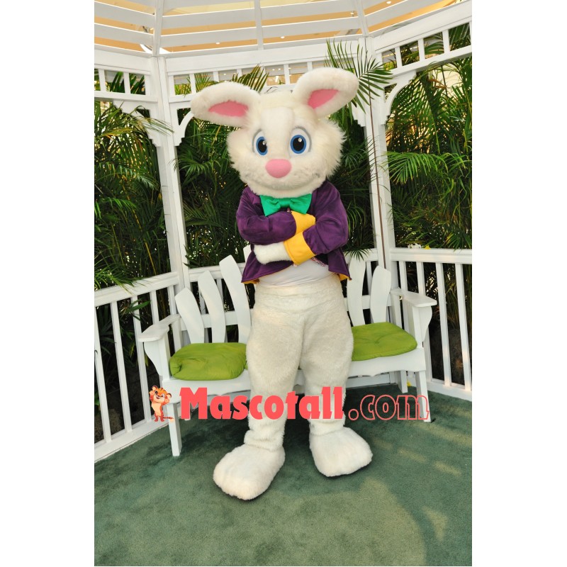Superb Purple Suit Easter Bunny Mascot Costume
