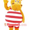 Friendly Yellow Rhino Mascot Costume