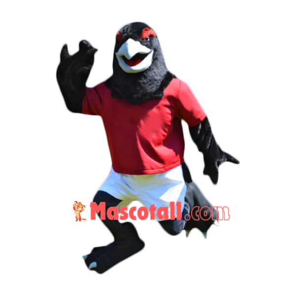 Friendly Black Hawk Mascot Costume