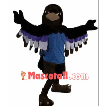 Superb Black Hawk Mascot Costume